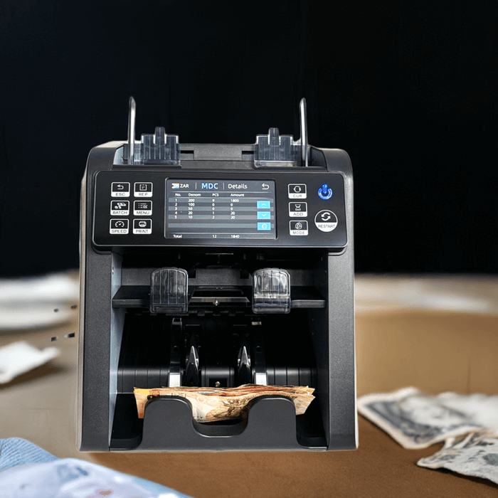 mixed note counting machine with notes