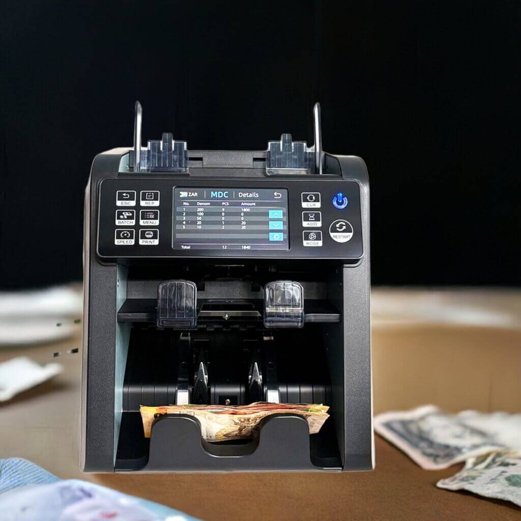 Note counters. We supply quality machines to the retailers — CashsmartSA