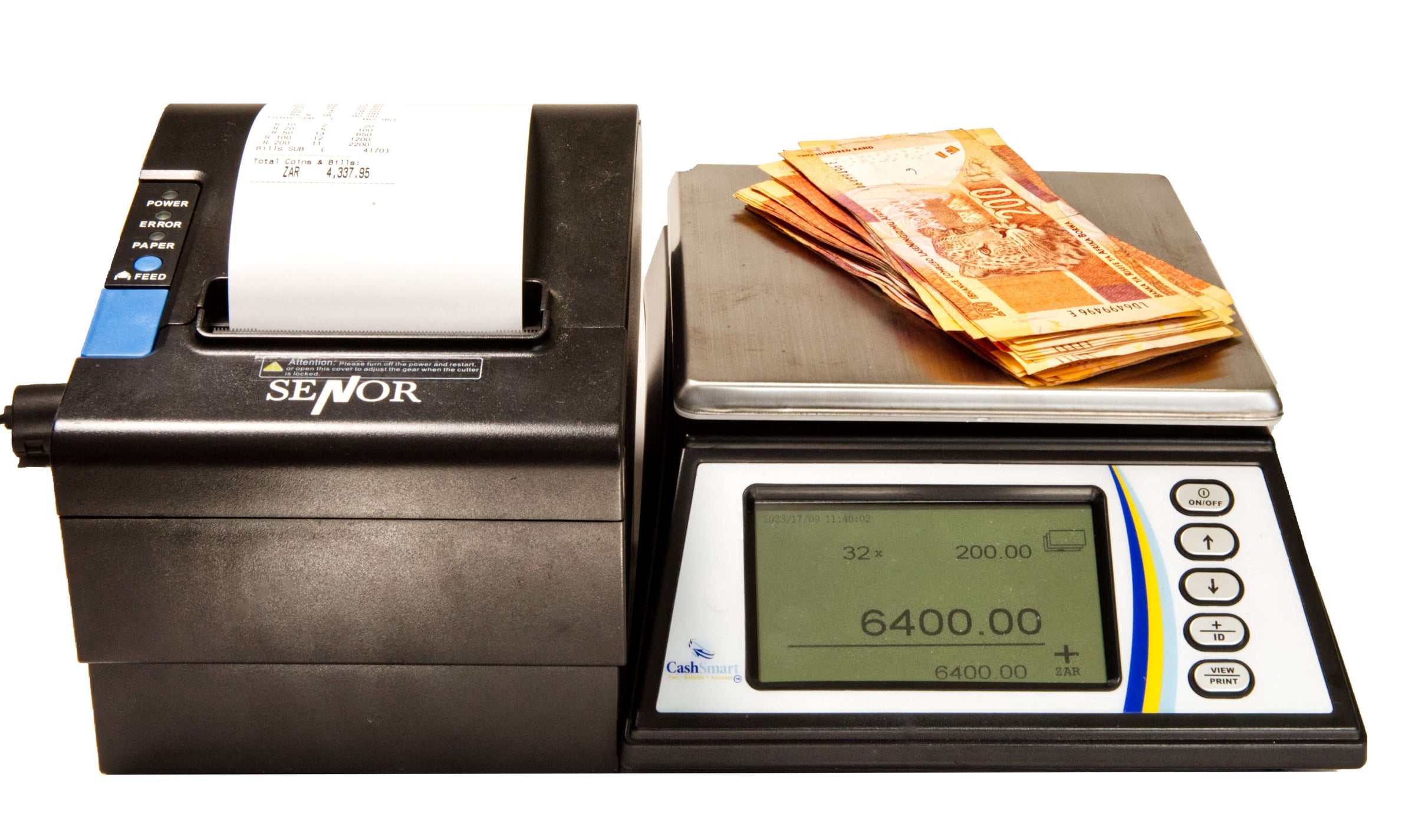 Note and coin counter with printer — CashsmartSA